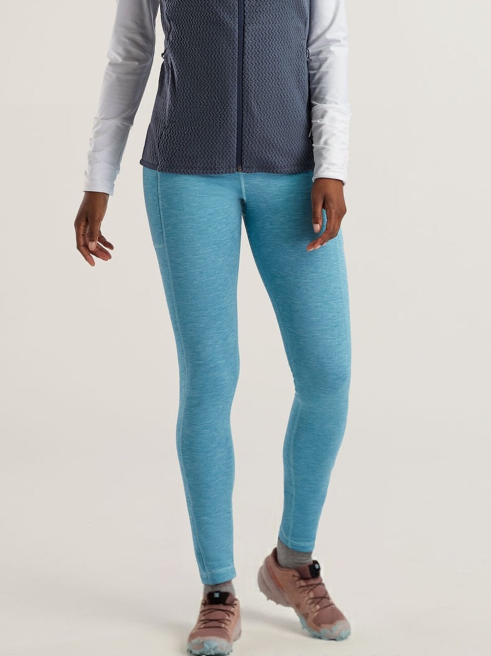 NWT Title Nine Crash Fleece Lined Tights - Calistoga Blue
